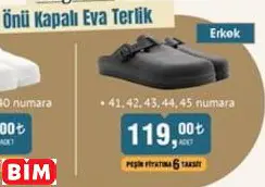 ÖNÜ KAPALI EVA TERLİK ERKEK ÖNÜ KAPALI EVA TERLİK ERKEK
